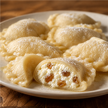 Вареники с творогом и изюмом